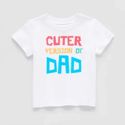 Okie Dokie Baby Boys Round Neck Short Sleeve Regular Fit Graphic T-shirt In White