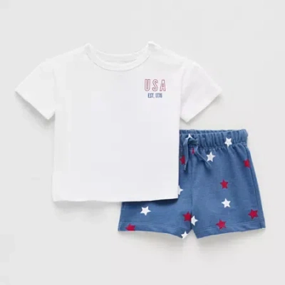 Okie Dokie Baby Boys Short Set In Blue