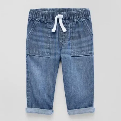 Okie Dokie Baby Boys Straight Regular Fit Pull-on Pant In Blue
