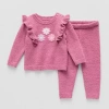 Okie Dokie Baby Girls 2-pc. Pant Set In Pink