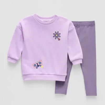 Okie Dokie Baby Girls 2-pc. Pant Set In Purple