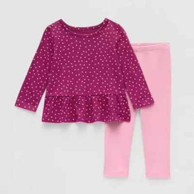 Okie Dokie Baby Girls 2-pc. Pant Set In Purple