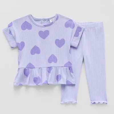 Okie Dokie Baby Girls 2-pc. Pant Set In Purple