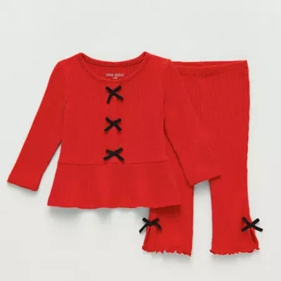 Okie Dokie Baby Girls 2-pc. Pant Set In Red