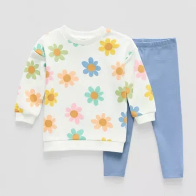 Okie Dokie Baby Girls 2-pc. Pant Set In White