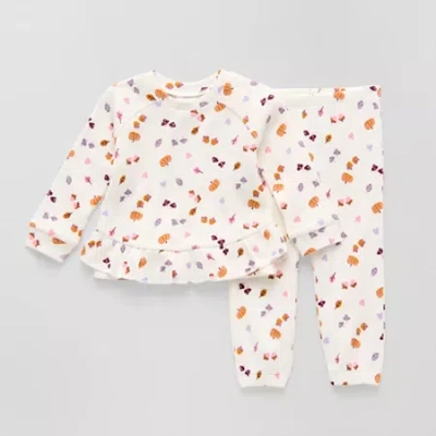 Okie Dokie Baby Girls 2-pc. Pant Set In White