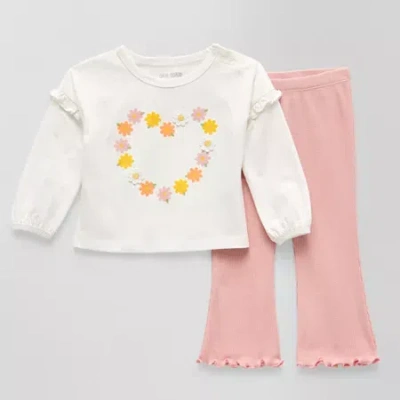 Okie Dokie Baby Girls 2-pc. Pant Set In White