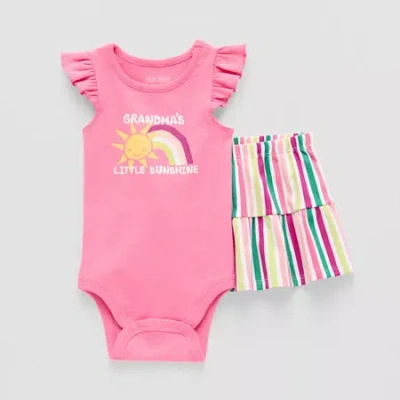 Okie Dokie Baby Girls 2-pc. Skirt Set In Pink