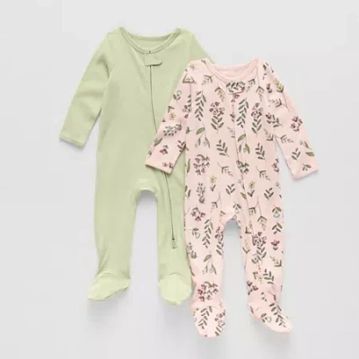 Okie Dokie Baby Girls 2-pc. Sleep And Play In Pink
