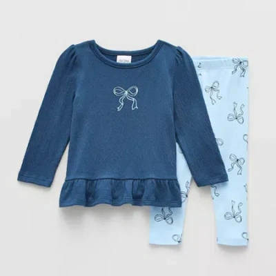 Okie Dokie Baby Girls 2-pc. Legging Set In Blue