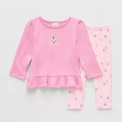 Okie Dokie Baby Girls 2-pc. Legging Set In Pink