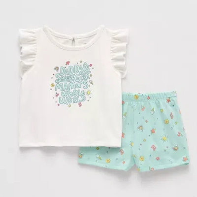 Okie Dokie Baby Girls 2-pc. Short Set In Multi