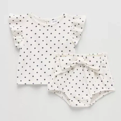 Okie Dokie Baby Girls 2-pc. Short Set In White