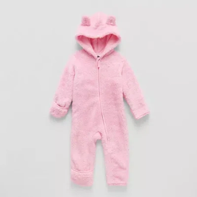 Okie Dokie Baby Girls Long Sleeve Jumpsuit In Pink