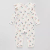 Okie Dokie Baby Girls Long Sleeve Jumpsuit In White