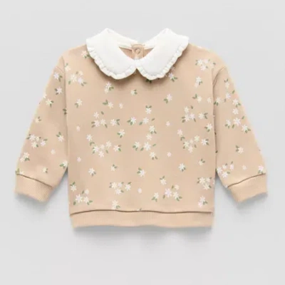 Okie Dokie Baby Girls Long Sleeve Sweatshirt In Sand