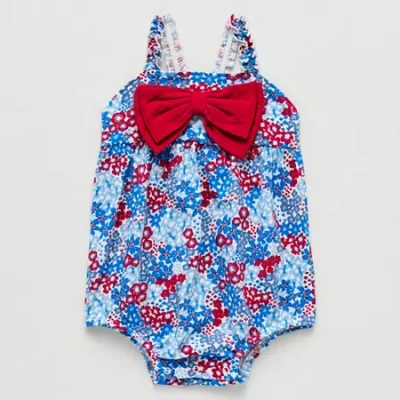 Okie Dokie Baby Girls Romper In Blue
