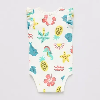 Okie Dokie Baby Girls Round Neck Bodysuit In Multi