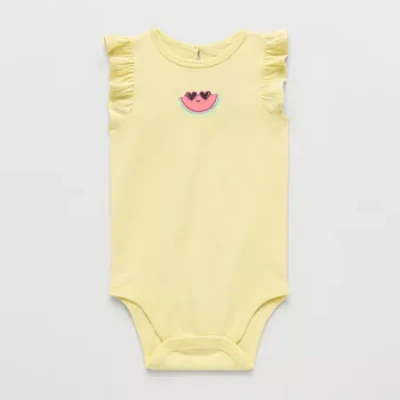 Okie Dokie Baby Girls Round Neck Bodysuit In Yellow