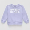 Okie Dokie Baby Girls Round Neck Fleece Long Sleeve Sweatshirt In Purple