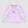 Okie Dokie Baby Girls Round Neck Long Sleeve Graphic T-shirt In Purple