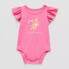 Okie Dokie Baby Girls Round Neck Short Sleeve Bodysuit In Pink