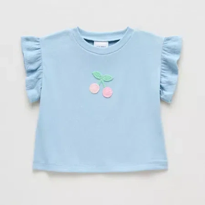 Okie Dokie Baby Girls Round Neck Short Sleeve Regular Fit Graphic T-shirt In Blue