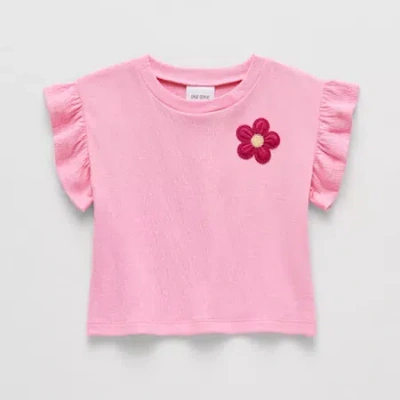 Okie Dokie Baby Girls Round Neck Short Sleeve Regular Fit Graphic T-shirt In Pink