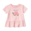 Okie Dokie Baby Girls Round Neck Short Sleeve T-shirt In Pink