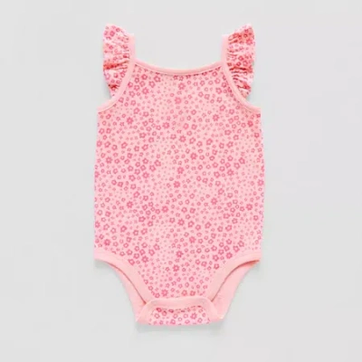 Okie Dokie Baby Girls Round Neck Sleeveless Bodysuit In Pink