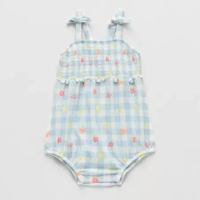 Okie Dokie Baby Girls Sleeveless Romper In Blue