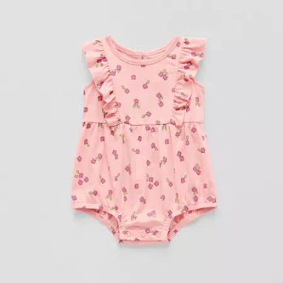Okie Dokie Baby Girls Sleeveless Romper In Pink
