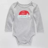 Okie Dokie Baby Unisex Crew Neck Long Sleeve Rib Bodysuit In Gray