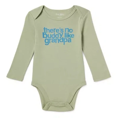 Okie Dokie Baby Unisex Crew Neck Long Sleeve Rib Bodysuit In Green