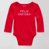 Okie Dokie Baby Unisex Crew Neck Long Sleeve Rib Bodysuit In Red