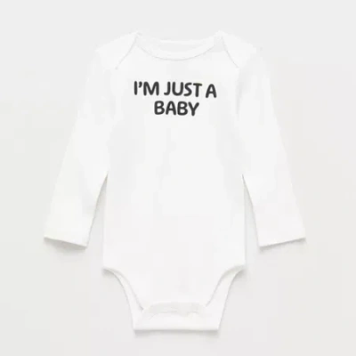 Okie Dokie Baby Unisex Crew Neck Long Sleeve Rib Bodysuit In Multi