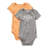 Okie Dokie Baby Unisex Crew Neck Short Sleeve Rib 2-pc. Bodysuit In Gray