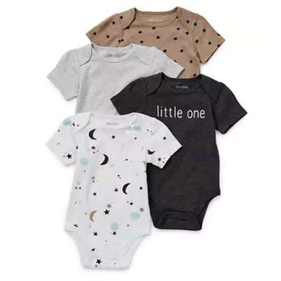 Okie Dokie Baby Unisex Crew Neck Short Sleeve Rib 4-pc. Bodysuit In Multi