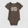 Okie Dokie Baby Unisex Crew Neck Short Sleeve Rib Bodysuit In Gray