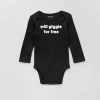Okie Dokie Baby Unisex Round Neck Long Sleeve Rib Bodysuit In Black