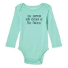 Okie Dokie Baby Unisex Round Neck Long Sleeve Rib Bodysuit In Blue