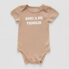 Okie Dokie Baby Unisex Round Neck Short Sleeve Rib Bodysuit In Brown