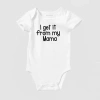 Okie Dokie Baby Unisex Round Neck Short Sleeve Rib Bodysuit In White