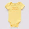 Okie Dokie Baby Unisex Round Neck Short Sleeve Rib Bodysuit In Yellow