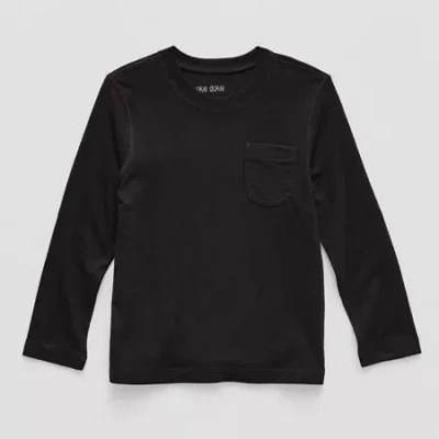 Okie Dokie Boys Round Neck Long Sleeve T-shirt In Black