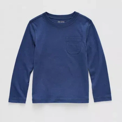 Okie Dokie Babies' Boys Round Neck Long Sleeve T-shirt In Blue