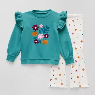 Okie Dokie Fleece Toddler & Little Girls 2-pc. Pant Set In Blue