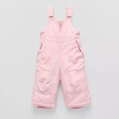 Okie Dokie Babies' Girls Water Resistant Heavyweight Snow Bib In Pink