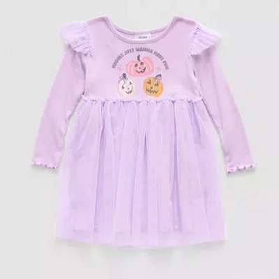 Okie Dokie Halloween Toddler & Little Girls Long Sleeve Tutu Dress In Purple