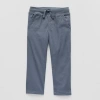 Okie Dokie Knit Lined Toddler & Little Boys Straight Regular Fit Pull-on Pant In Gray